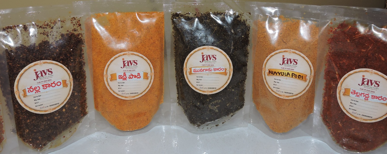 JAVS homemade podi powders